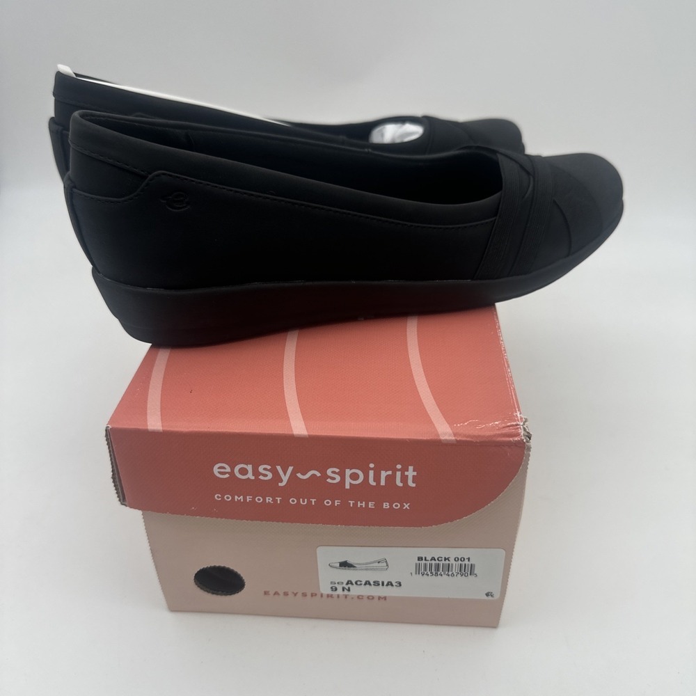 Easy Spirit Slip-on Ballet Flats Acasia Black Size 9 NIB - Picture 1 of 5